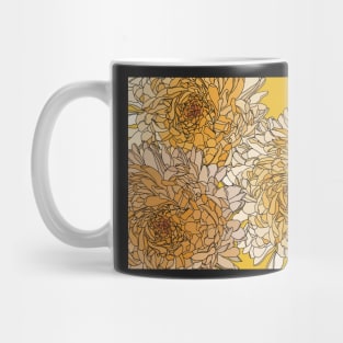 Beautiful Pattern with lovely dahlias in yellow orange tones Mug